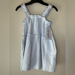 Cat & Jack Blue & White Striped Sleeveless Dress Girls Size 3T NWT